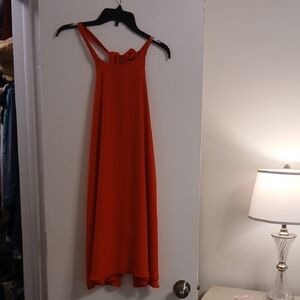 Pretty Orange Back Tied Dress